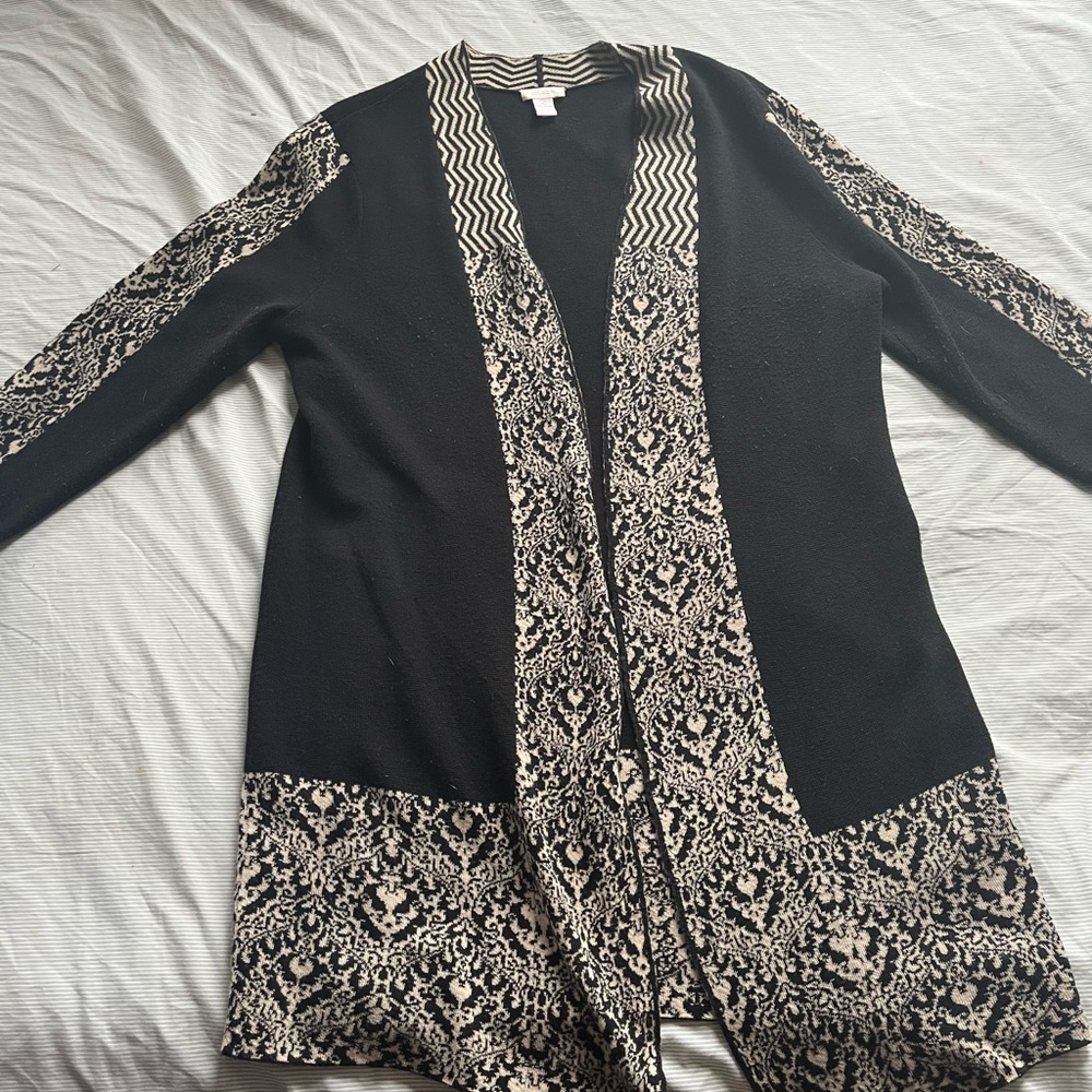 Chicos Black Cardigan With Pattern - image 3